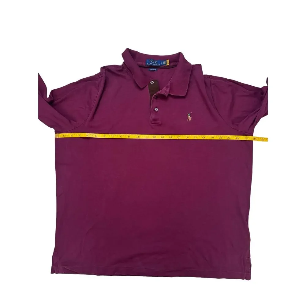 POLO RALPH LAUREN Classic Fit Red Long Sleeve Polo Shirt Mens Large Pony Logo